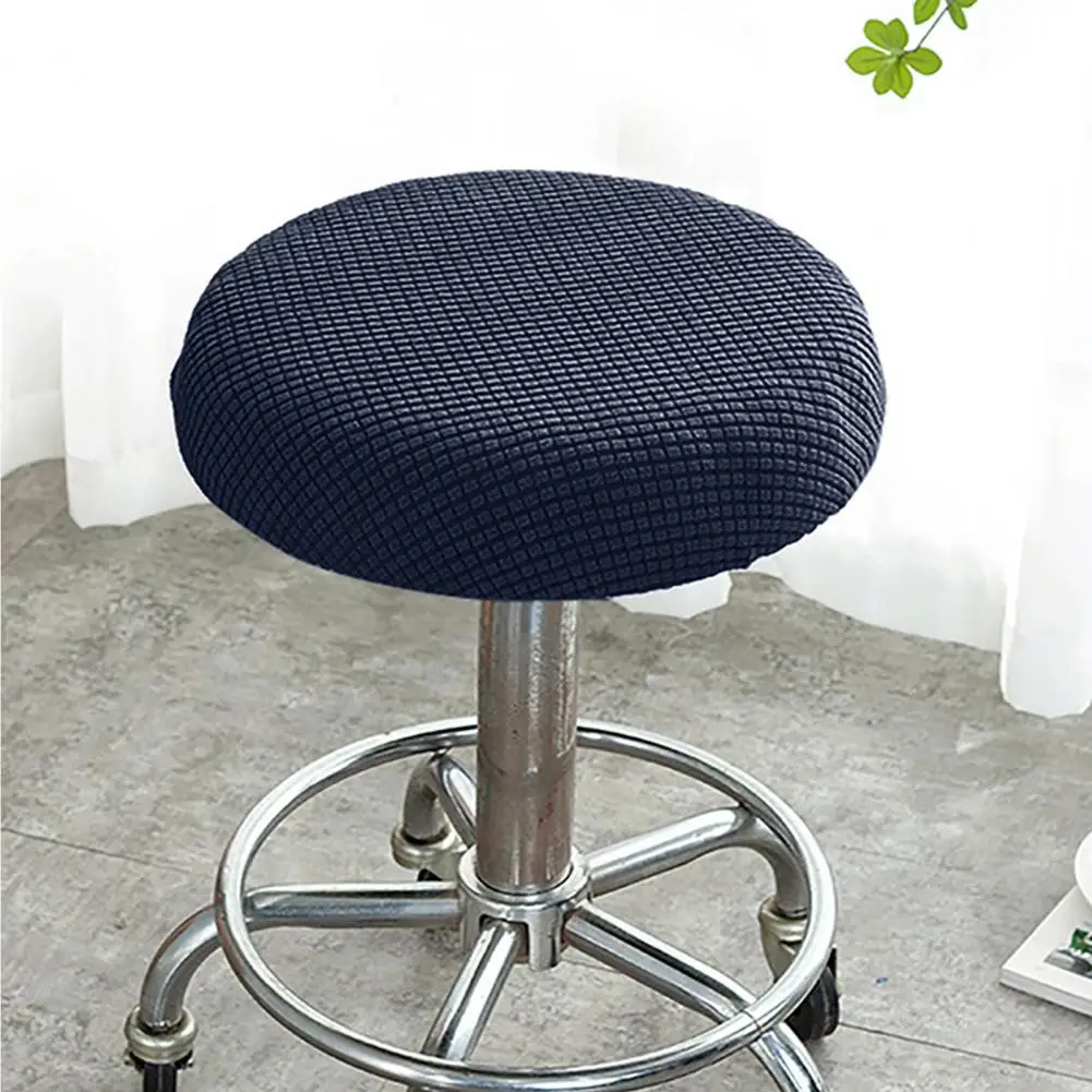 Round Chair Cover Bar Stool Chair Cover Chair Slipcover Elastic Stretchable Polyester Stool Cushion for Home Office Living Room