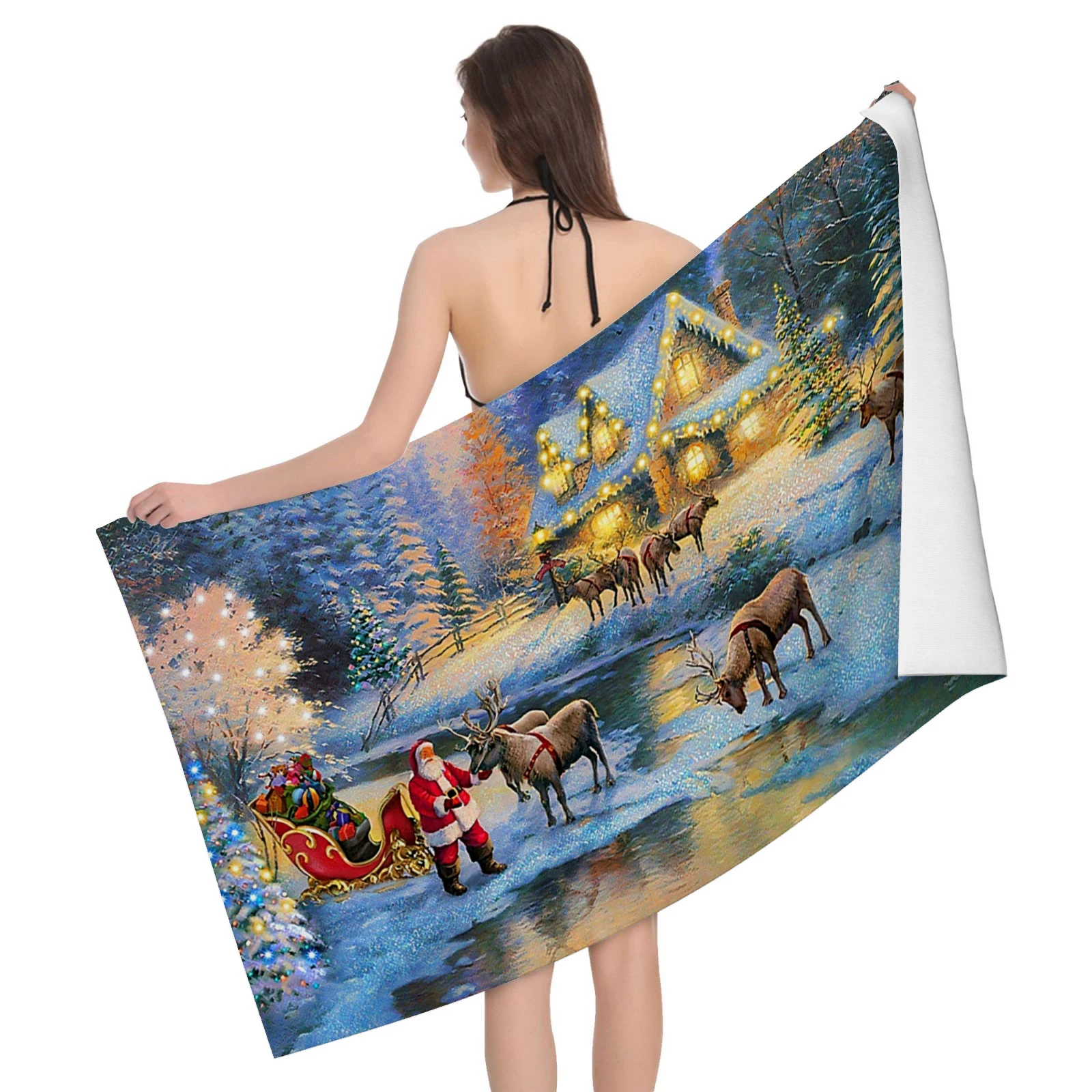 Home bath towels for the body towels Landscape animals bathroom quick drying microfiber beach towel man women large sports towel