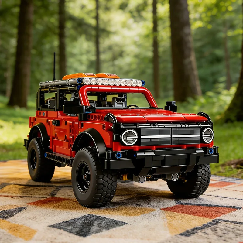 NUOVO 943 pezzi set di costruzione ingranaggi meccanici compatibile 42213 SUV rosso fuoristrada modello di auto giocattolo per bambini compleanno regali di Natale