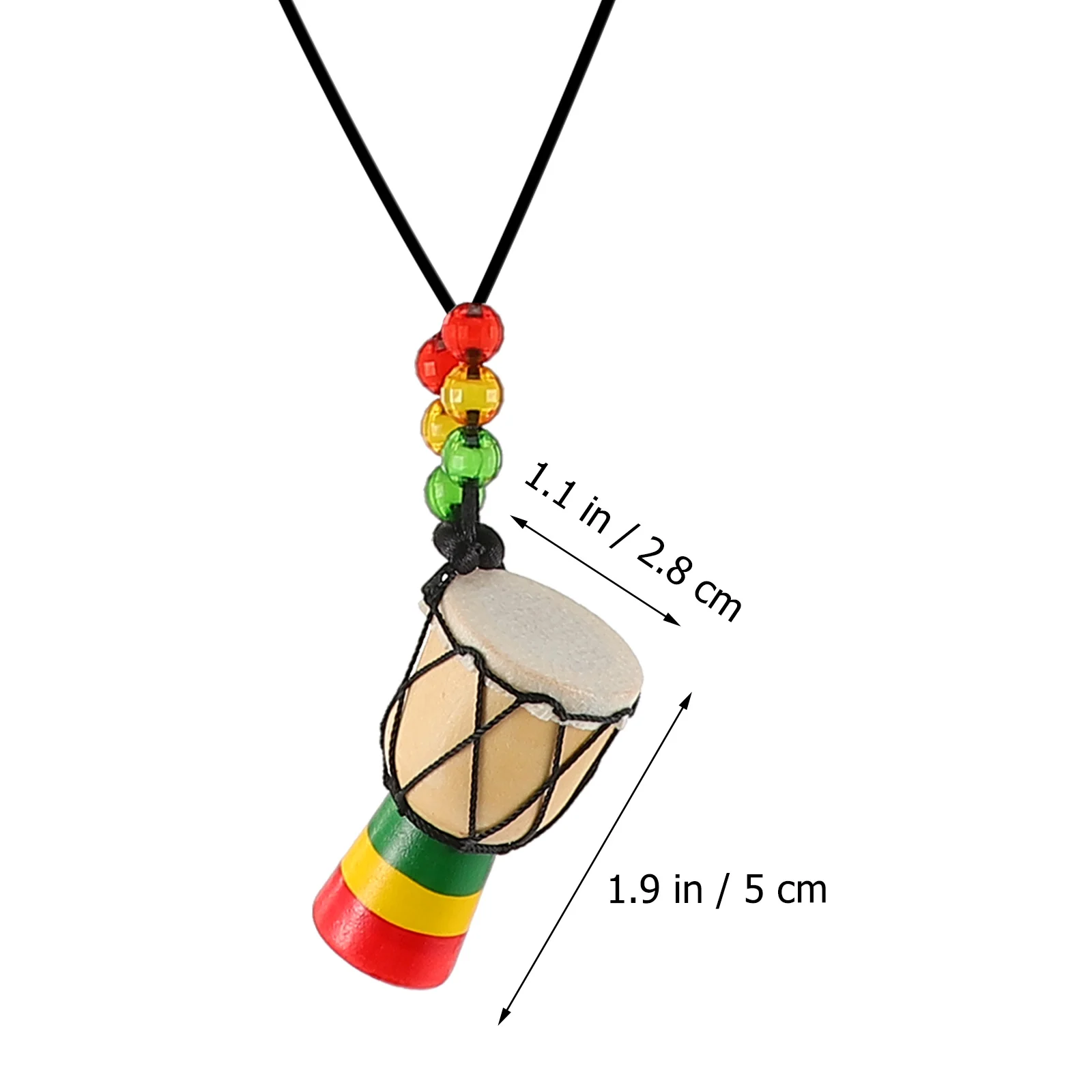 

3 Pcs African Bongos Necklace Drum Necklaces for Women Pendant Charms Decoration Pendants