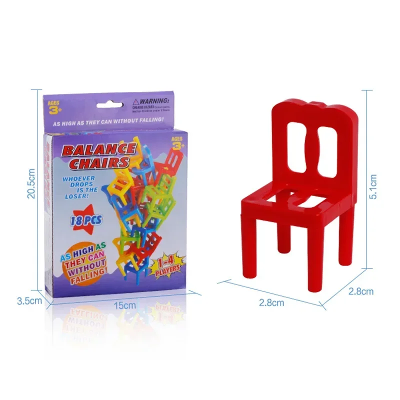 16pcs/set Board Game Balance Chairs Adult Kids Stacking Game Parent-child DIY Interactive Toy