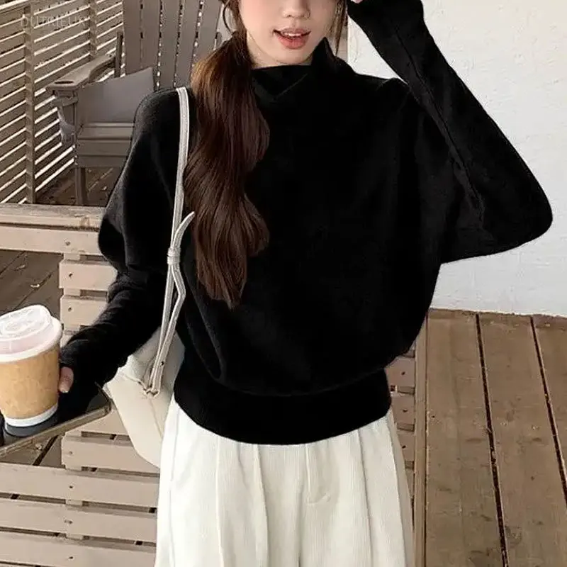 Turtleneck Batwing Sleeve 2026 Women's Sweaters Autumn Knitted Pullovers Bottomed Roupas Feminina Ropa Mujer Fashionable Tops
