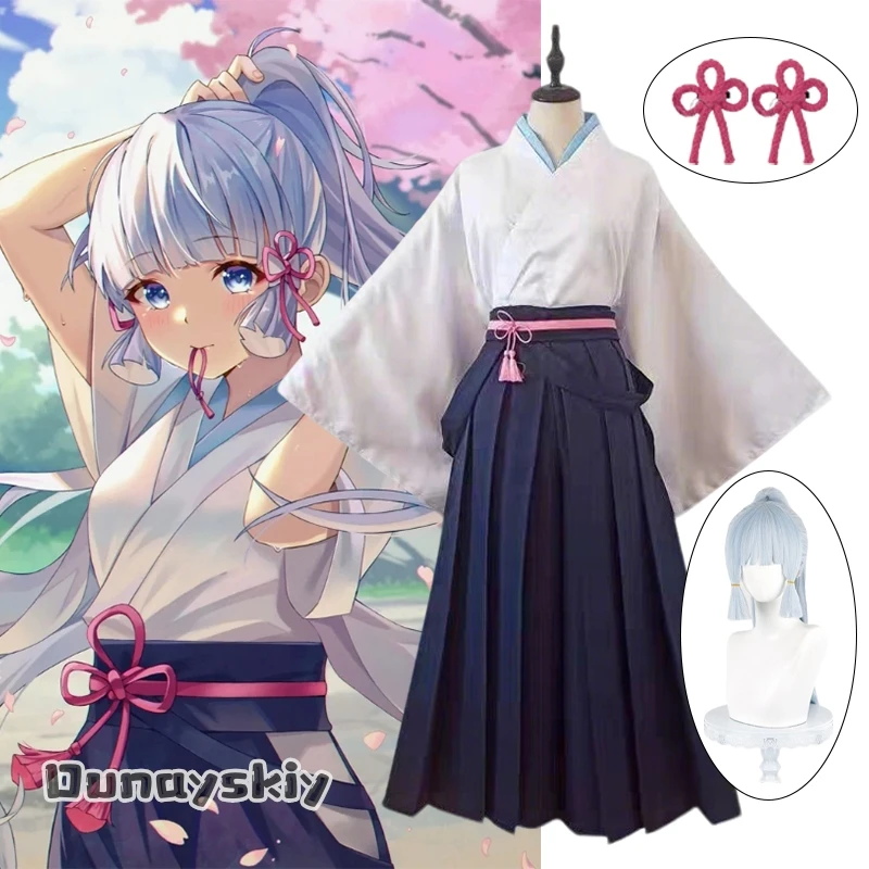 

Anime Genshin Impact Kamisato Ayaka Cosplay Costumes Japanese Women Kendo Uniform Kung Fu Uniform Judo Martial Arts Clothing