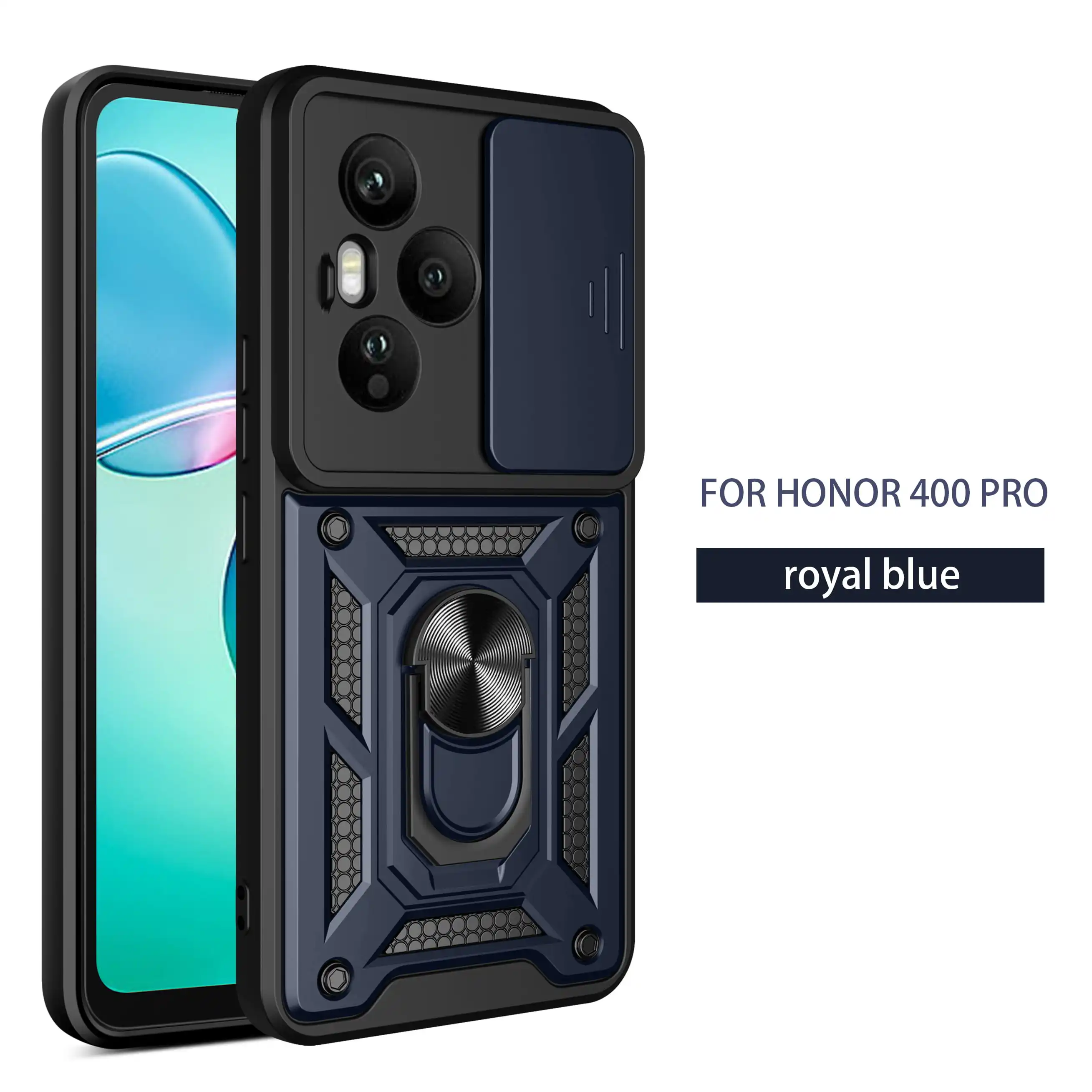 Чехол для Honor 400 Pro Slide Camera Protect Stand Phone Shell Funda for 400 Lite Cover