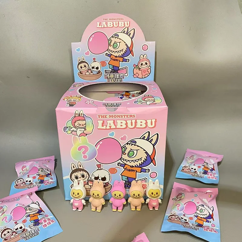 32 Erasers, Labubu Cartoon Anime Peripherals, Cute 3d Surprises, Blind Bags, Cute Erasers, School Supplies, Prizes, Holiday Gift