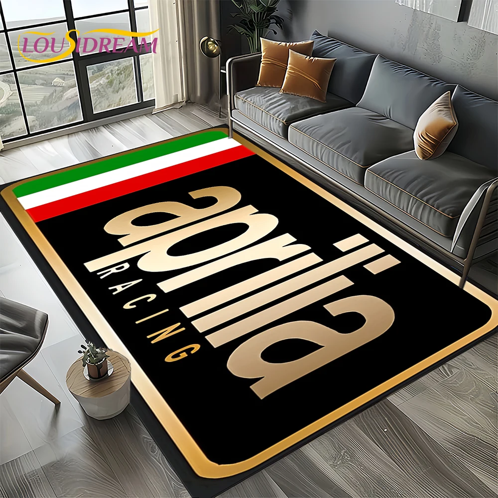 2025  Aprilia Racing Car Logo Motorcycle Carpet Rug for Bedroom Living Room Home Sofa Decoration,kids Play Decor Floor Mat Gift