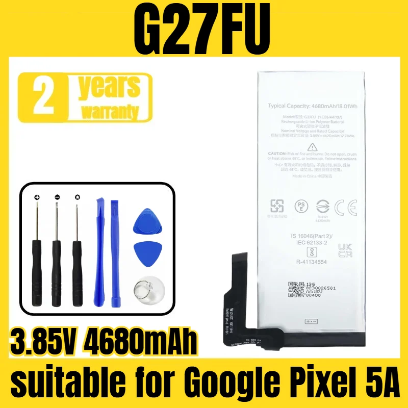 

G27FU mobile phone battery, suitable for Google Pixel 5A battery, new large-capacity tool 3.85V 4680mAh