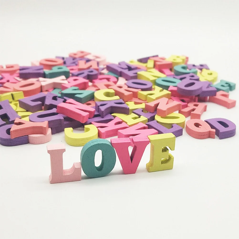 

200Pcs Wooden Teaching Materials Colorful Alphabet Numbers Painted Letters DIY Scrapbooking Wedding Party Home Decoration Wooden