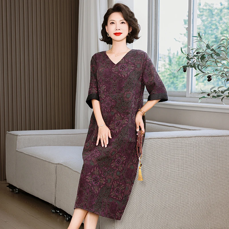 Vestido Midi de lujo de satén de seda para ocasión Formal de verano, Vestido bohemio de playa con bordado Vintage para mujer, Vestido de fiesta informal elegante 2025