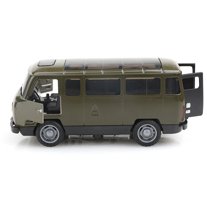 1/36 UAZ Travelers Alloy Bus Car Model Diecast Metal Traffic City Tour Vehicles Car Model Simulation Pull Back Children Toy Gift