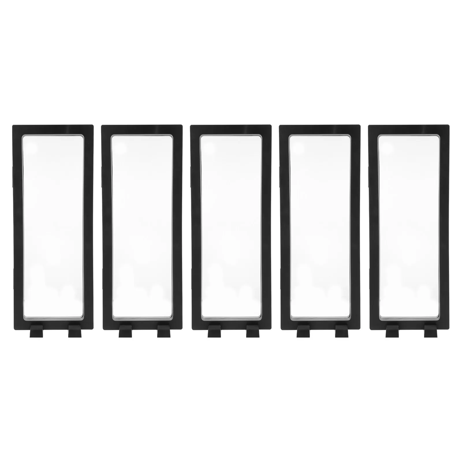 

5Sets Floating Transparent Jewelry Display Cases Sturdy ABS Material Transparent Ring Display Boxes Desktop Storage Organizers