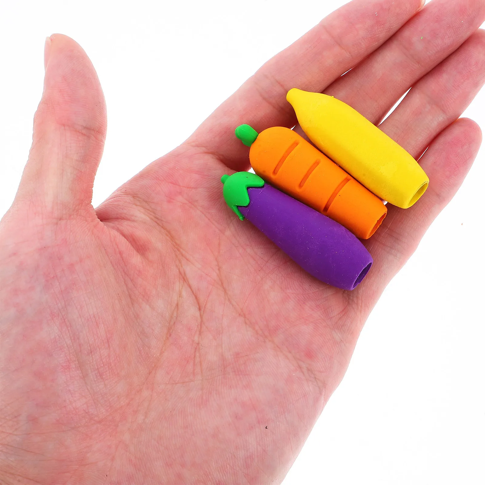 Set di gomme da cancellare per portapenne da 9 pezzi Set di gomme da cancellare per topper a forma di vegetale carino Protezioni per punte multifunzionali per studenti artisti