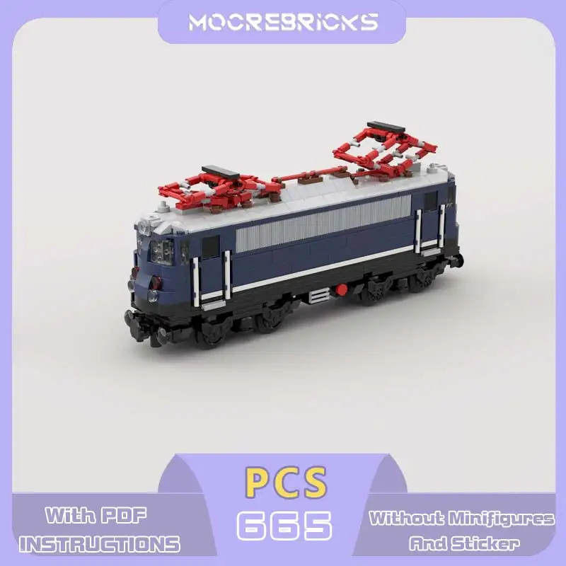MOC Deutsche E103 1103 Retro-Zug Bausteine Simulationsmodell Elektrische Lokomotive Zusammengebaute Bausteine Spielzeug Geschenk für Erwachsene