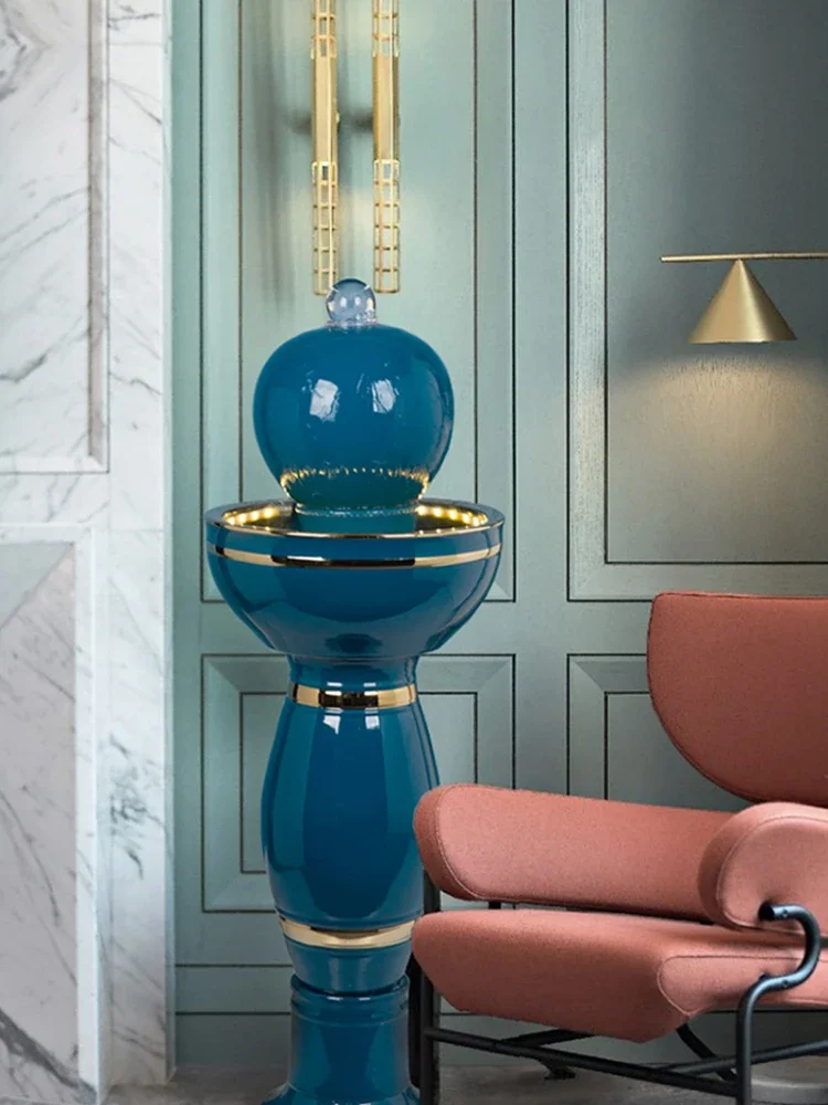 Ceramic Water Fountain Decoration Floor Living Room Simple Modern Light Luxury Model Room1