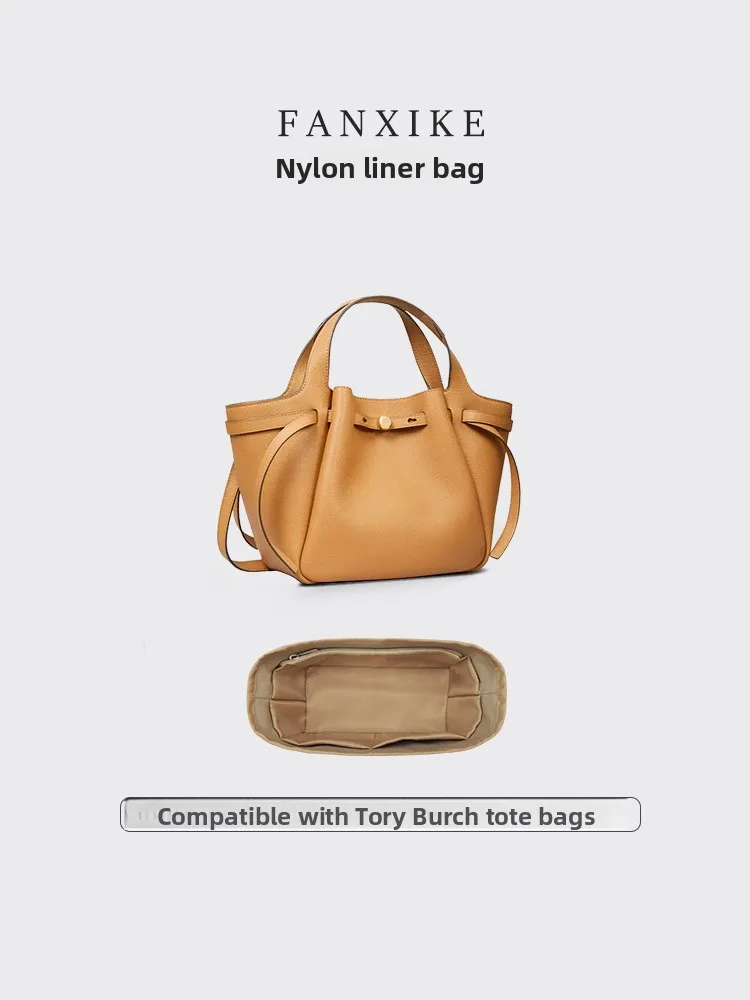 

Burch Handheld Tote Bag Small Medium Size Storage Inner Bag Pure Color Hanrted Zipper Closure Nylon Material