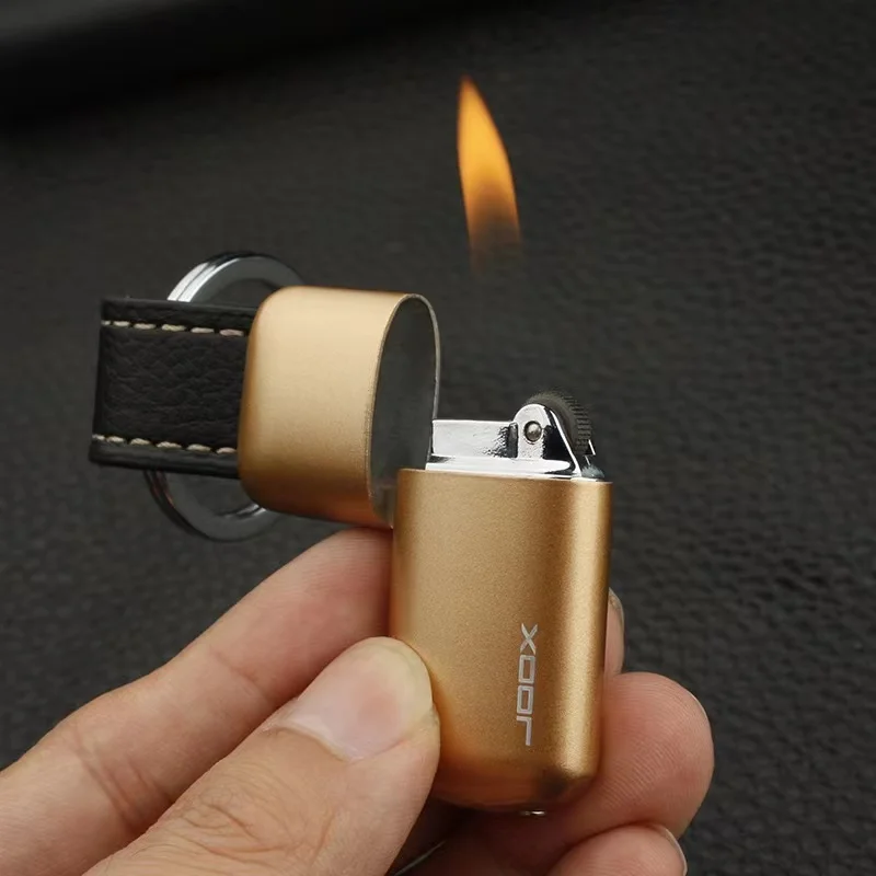 

Metal Mini Grinding Wheel Keychain Lighter Windproof Inflatable Open Fire Portable Cigarette Lighter Outdoor Lighter