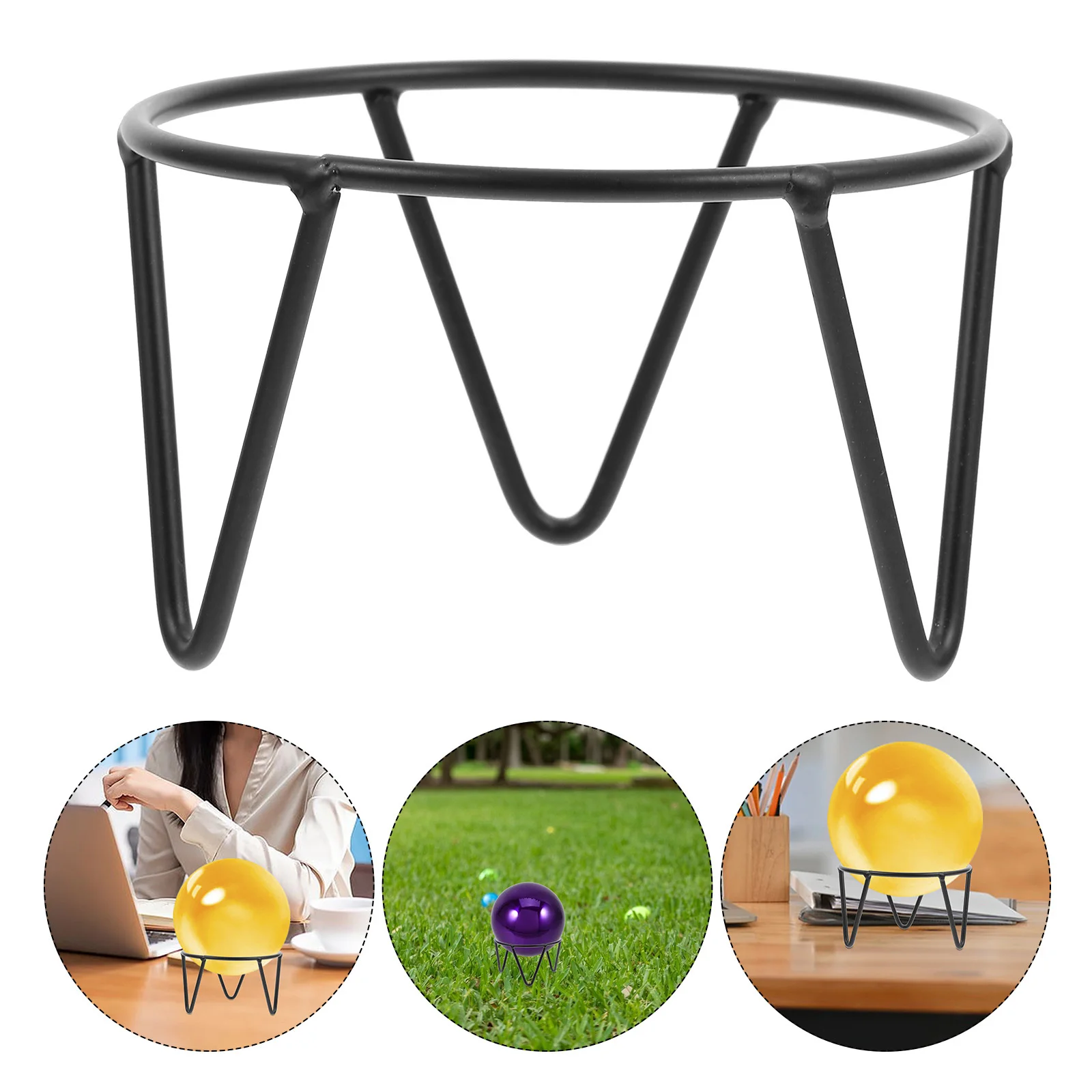 

Iron Gazing Ball Base Crystal Ball Stand for Household Display Simple Structure Long Lasting Size M Bowl Stands for Display