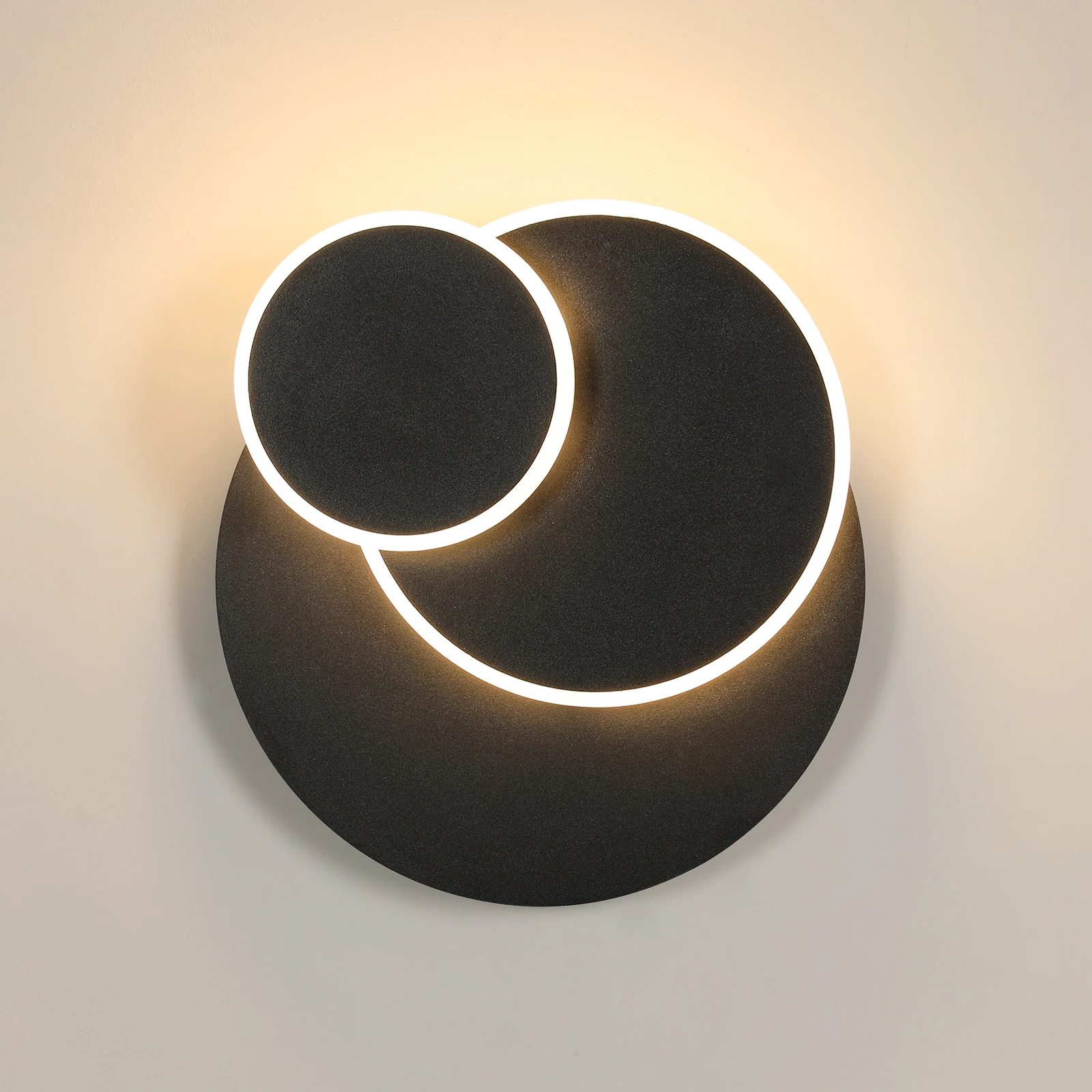 Girevole 360 °   Lampada da parete a LED, lampada da parete per camera da letto Eclipse fai da te 3 in 1 luci da parete, lampade da parete da 15 W