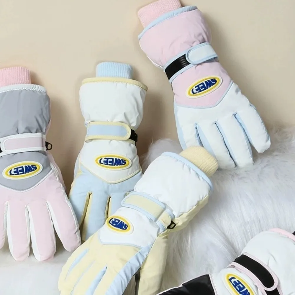 

Soft Keep Warm Snowboard Gloves Touch Screen Windproof Cycling Mittens Thicken Waterproof Full Finger Mittens Hiking