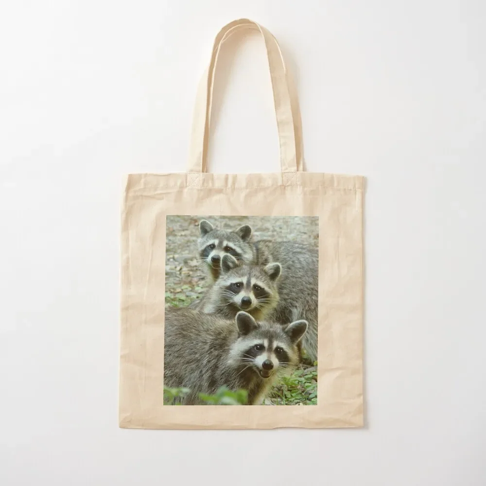 

Three Raccoon Tote Bag reusable shopping bag Eco bag tote men women