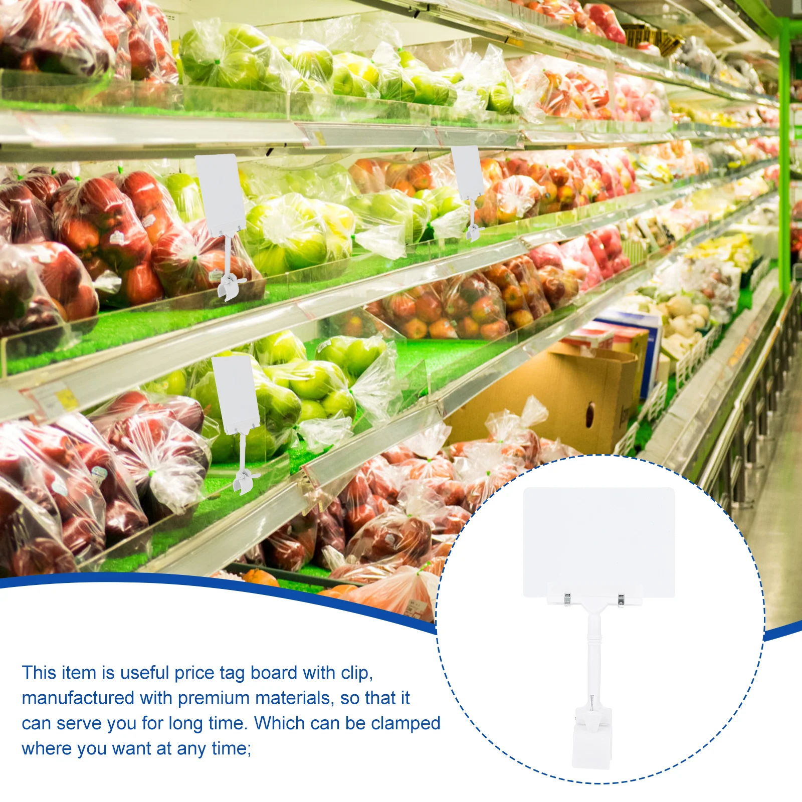 

Pvc Waterproof Tag Flexibility Long Service Life Supermarket Store Fruit Shop Multipurpose Erasable Board Holder