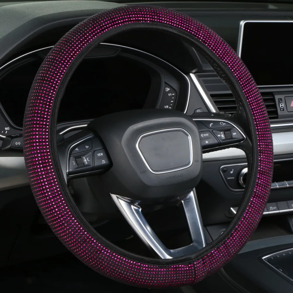Kryształowy pokrowiec na kierownicę samochodu Bling Diamond Pokrowiec na kierownicę samochodu RhinestonesAuto Akcesoria do dekoracji wnętrz — zdjęcie 3
