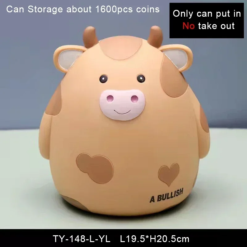 Cow Piggy Bank, Kids Money Bank for Boys, Plastic Animal Banks Birthday for Boys Girls, Adult Coin Saving Boxes Home Decoration