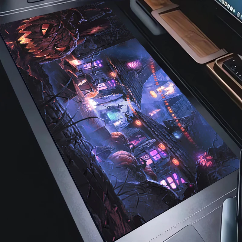 

Mouse Pad Gaming New Halloween Night Mousepad Laptop Gamer Cabinet Keyboard Pad Non-Slip Soft Computer Terror Extended Desk Mat