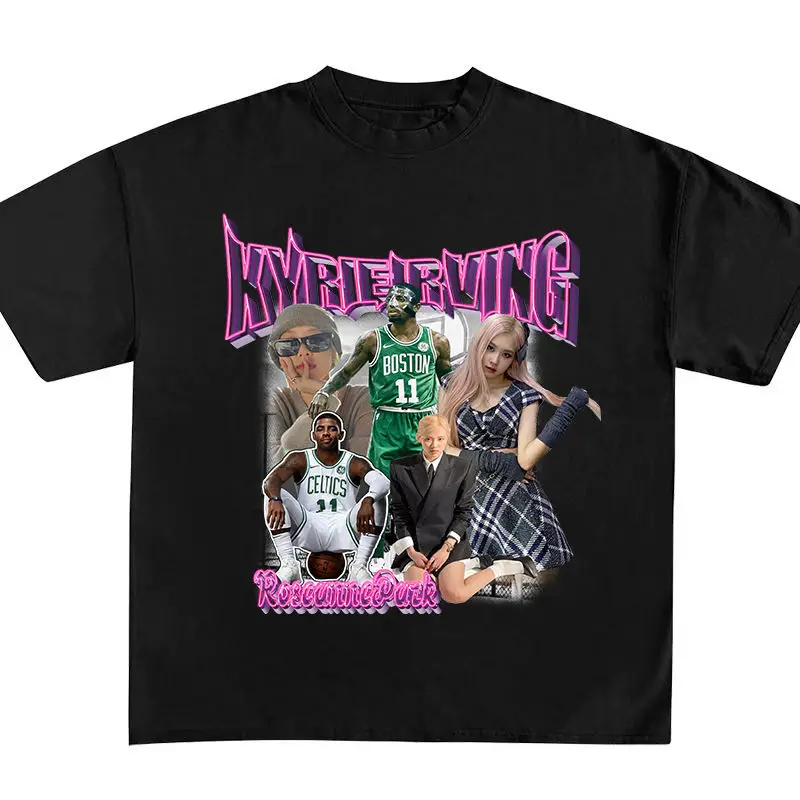 

American Niche American Hip Hop Retro Short-sleeved T-shirt Owen Park Caiying Men's and Women's Pure Cotton Large Size Loose Top
