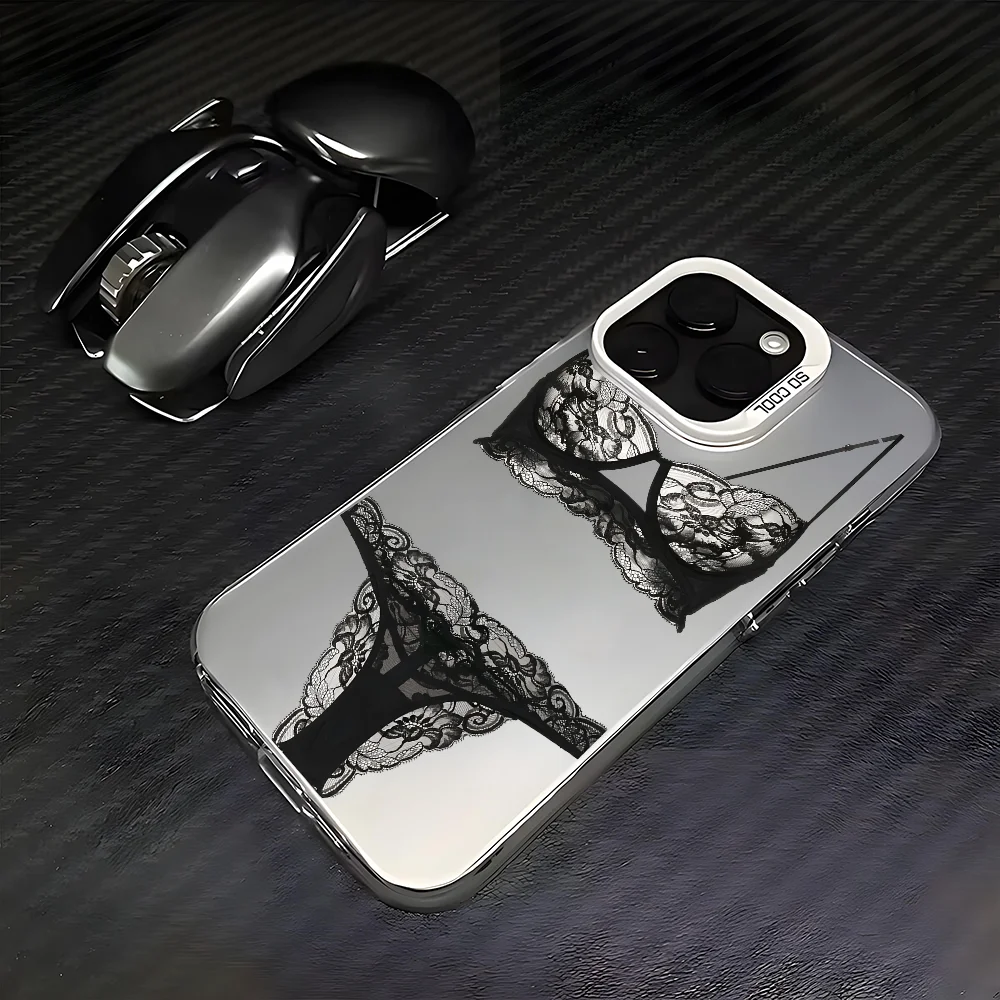 Lace Set Suitable Phone Case For iPhone 16 15 14 13 12 11 Pro Max White Ultra-thin Soft Candy Abrazine Funda - Image 3