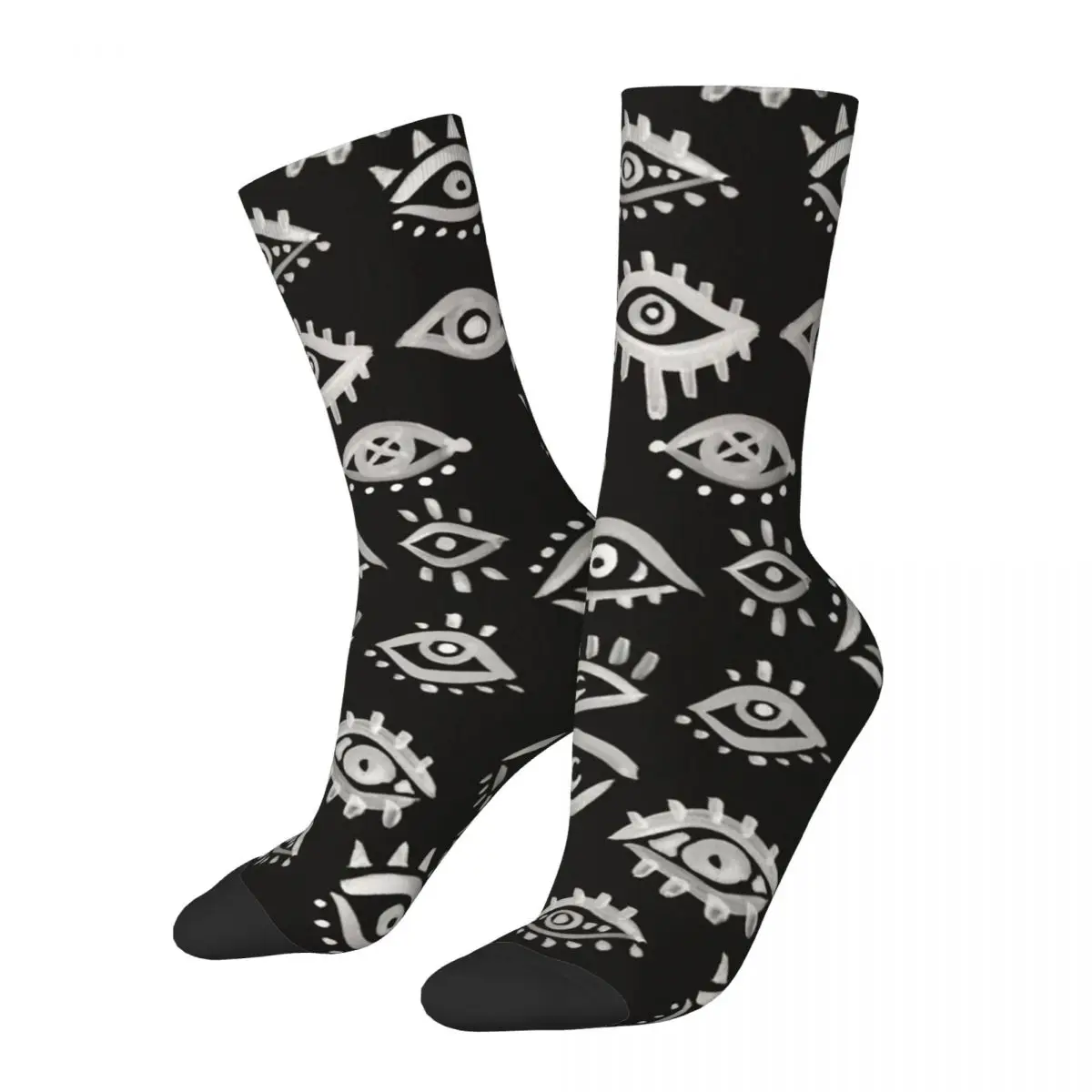 

Hip Hop Vintage Mystic Eyes Crazy Men's Compression Socks Unisex Eyeball Street Style Pattern Printed Funny Happy Crew Sock