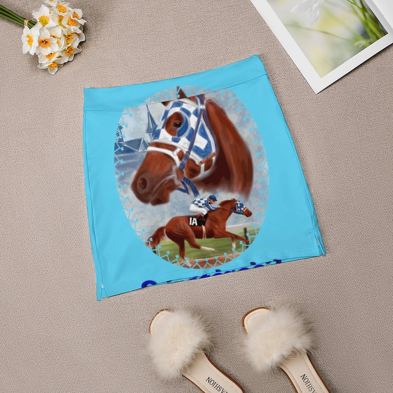 Sekretariat Tiga Mahkota Rok Pemenang Mode Wanita Rok Celana 2022 Rok Mini Rok Pendek Kantor Kuda Balap Sekretariat