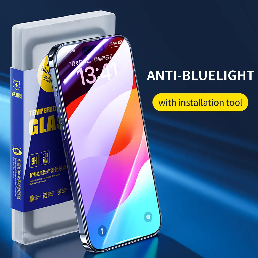 SmartDevil Vollständige Abdeckung aus gehärtetem Glas für iPhone 16 Pro Max 15 Pro Displayschutzfolie für iPhone 16Pro 14 Pro Max HD Anti-Blaulicht – Detail 6