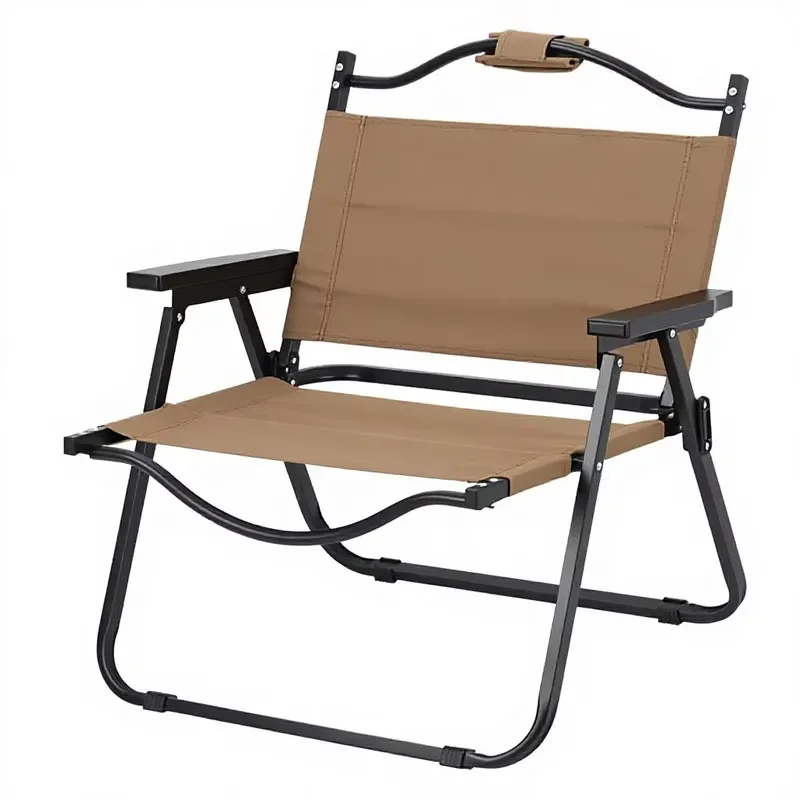 for Customized Outdoor Camping Beach Chair Portable Foldable Wrought Iron Table with Armrests Widened Large Style
