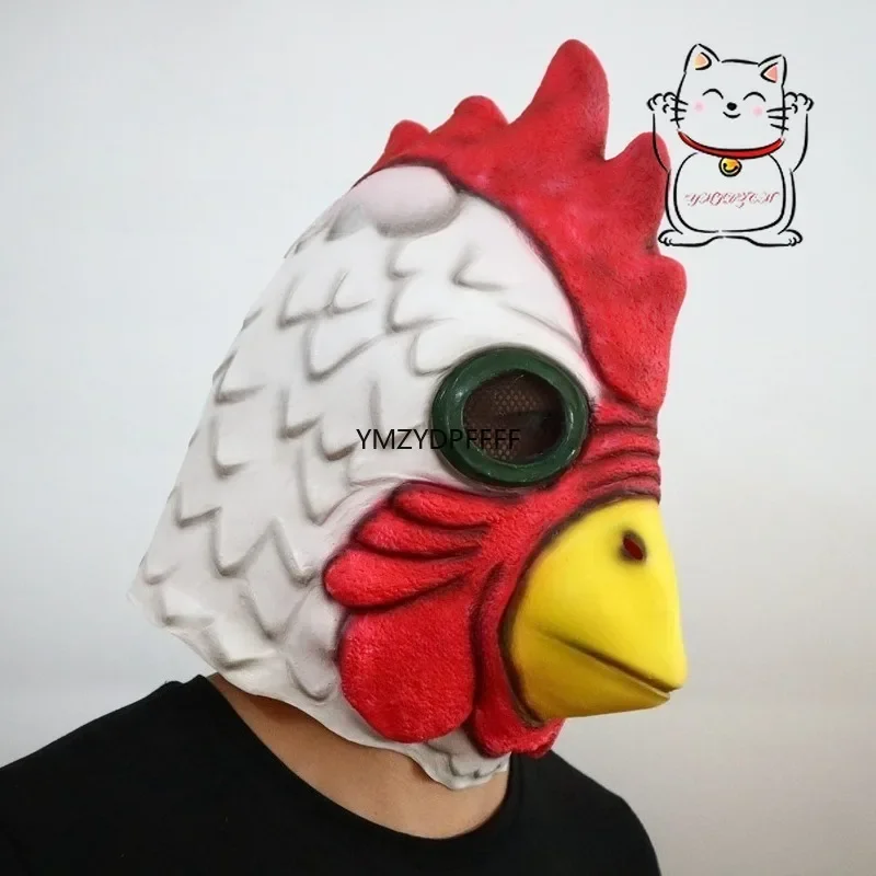 ميامي الأبيض الديك لعبة الملحقات الخط الساخن مجنون الدجاج قناع يوم كذبة أبريل زي حزب الحيوان رئيس تأثيري الملحقات