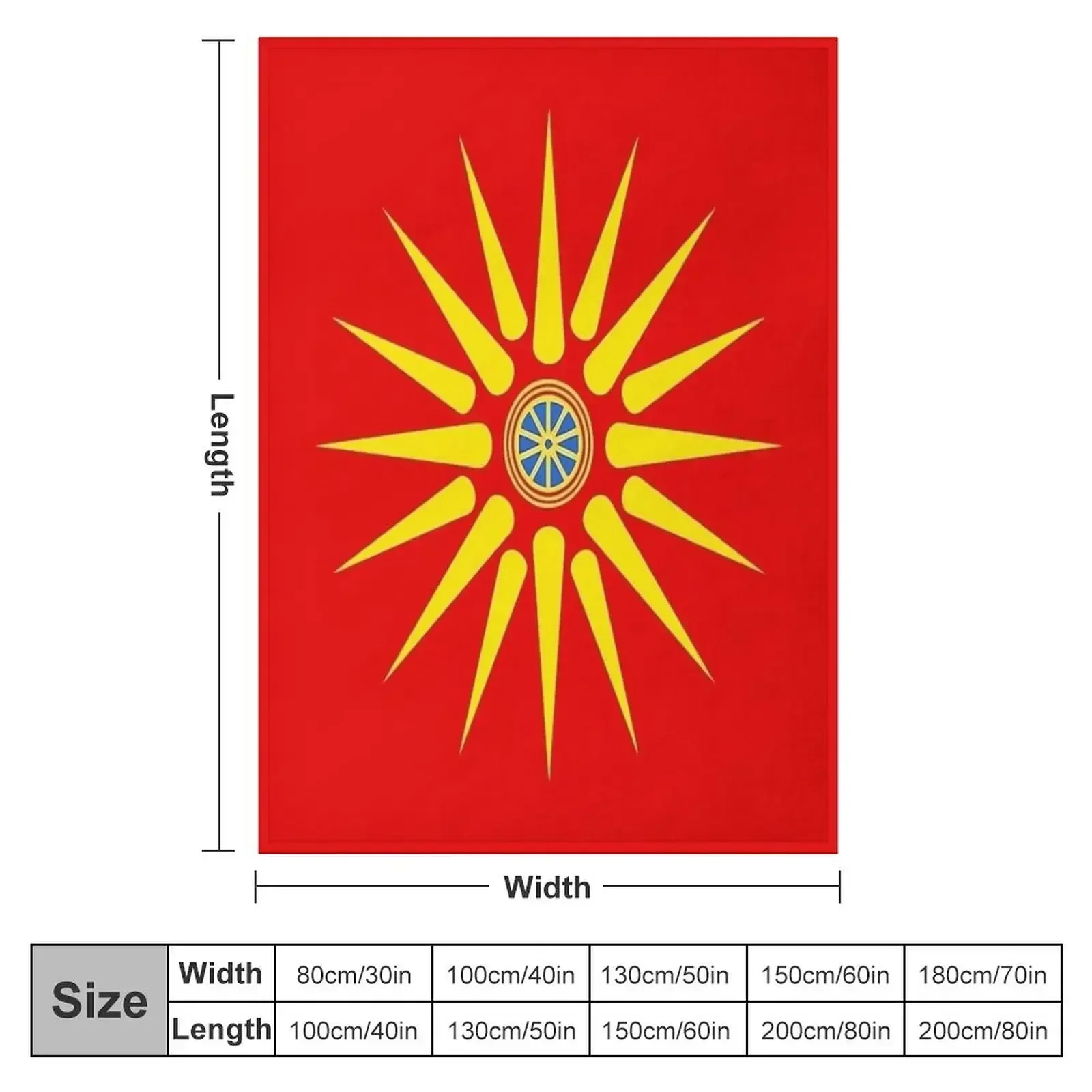 North Macedonian Flag Throw Blanket Thin Decoratives Luxury Designer Blankets