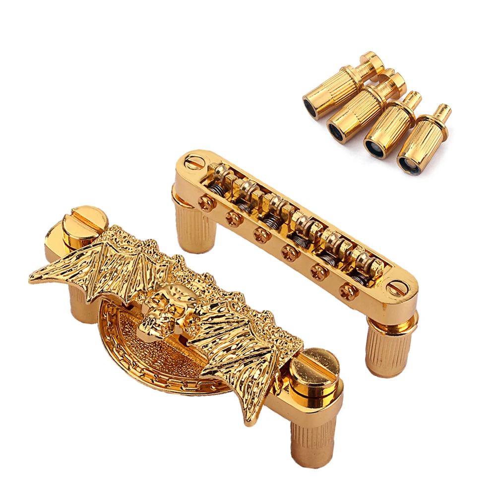 

Bridge Set Guitar Part Tailpiece Plate Bass Block Acoustic Saddle Bridges and Saddles Parts Gold