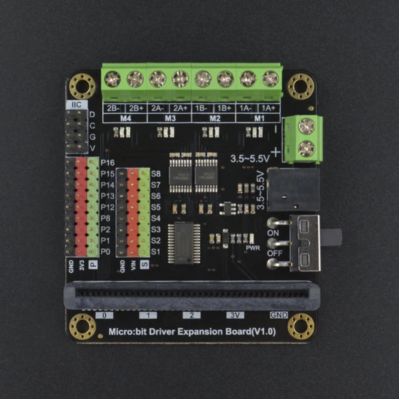 Micro: bit motor driver board expansion board, 4 motors, 8 servos, 9 GPIO interfaces