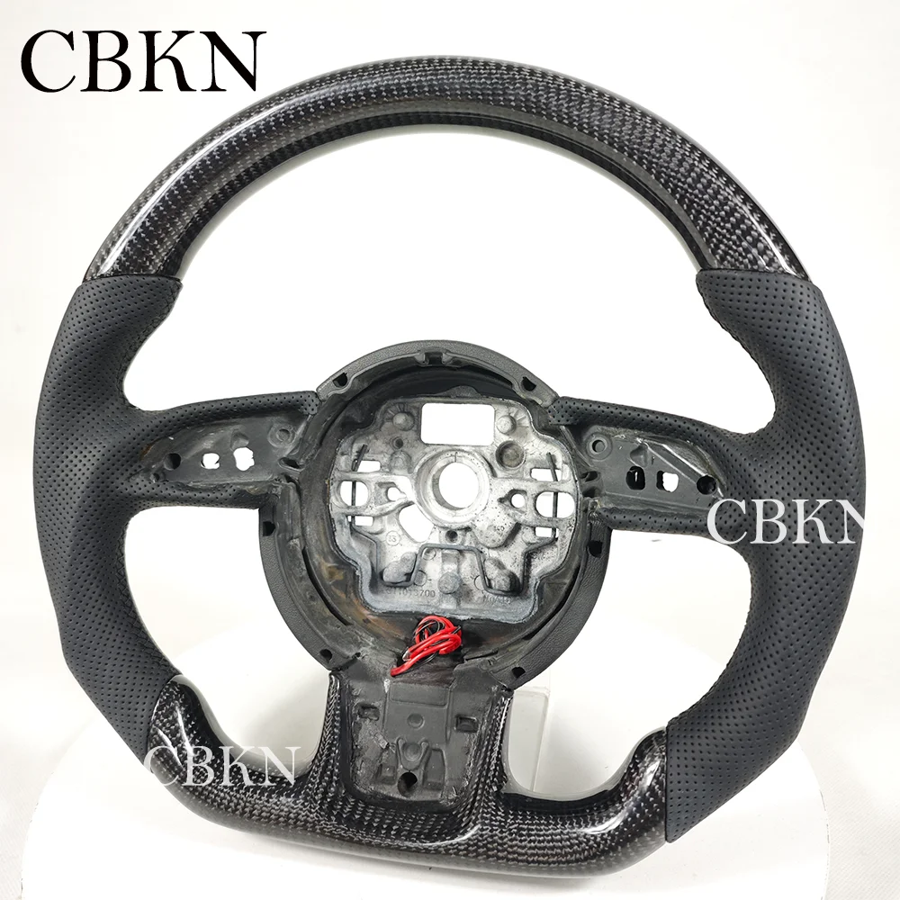 Carbon Fiber Steering Wheel for Audi A4 A5 A6 A7 2012-2018 S-Line, A8 S8 2013-2018, Leather Custom Racing Wheel