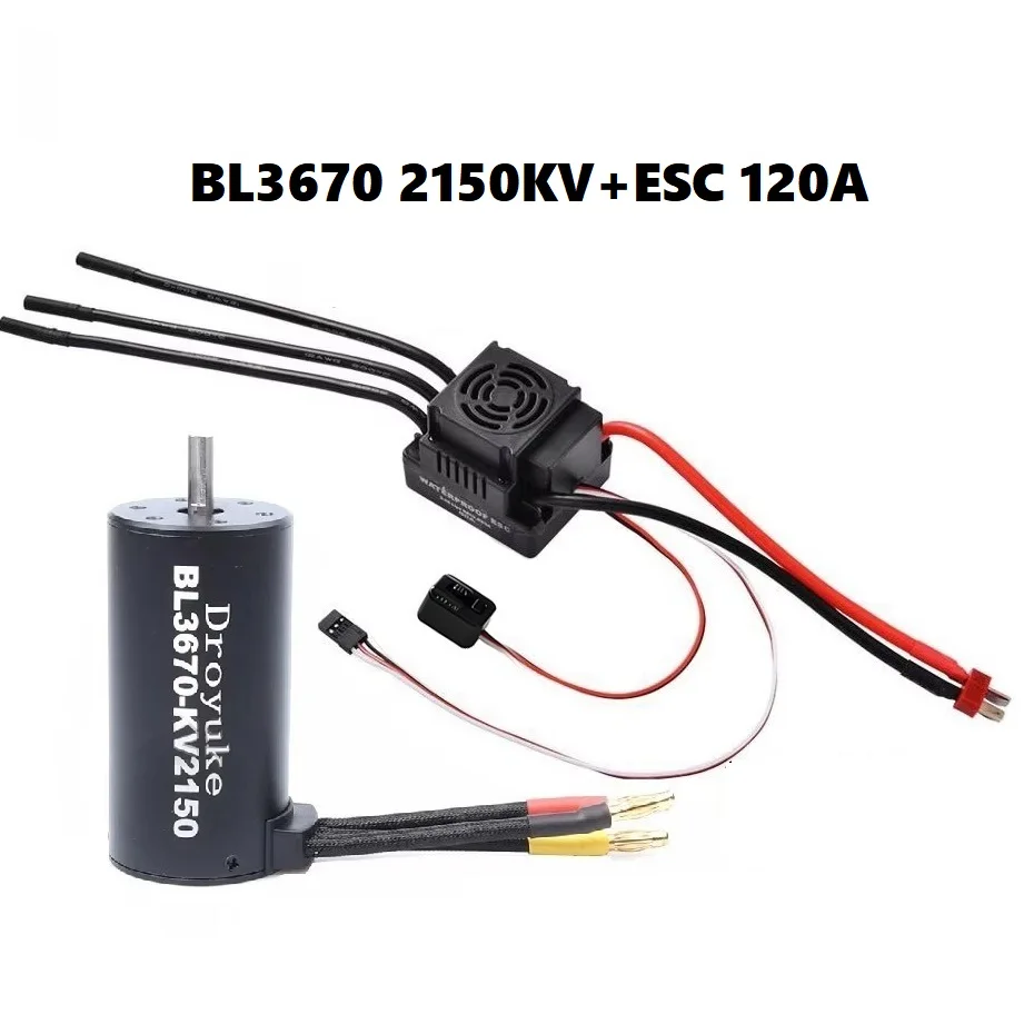 Waterdicht 3660 2600KV/3300KV/3800KV & 3670 1900KV 2150KV/2650KV Borstelloze Motor 80A/120A Borstelloze Esc combo Set Voor 1/8 Rc Auto