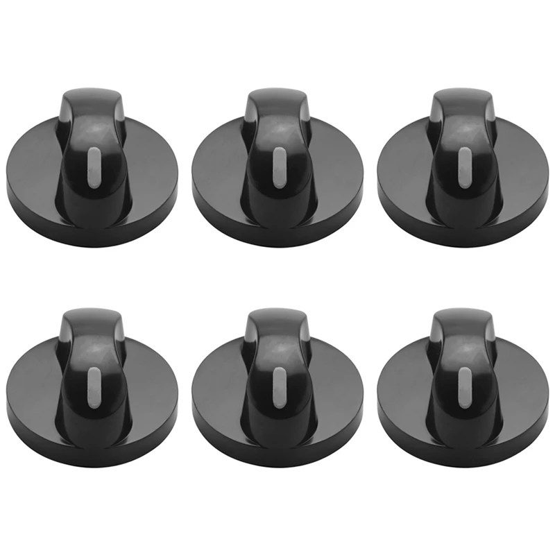 6X Plastic Kitchen Gas Stove Stove Oven Control Rotary Knob Black