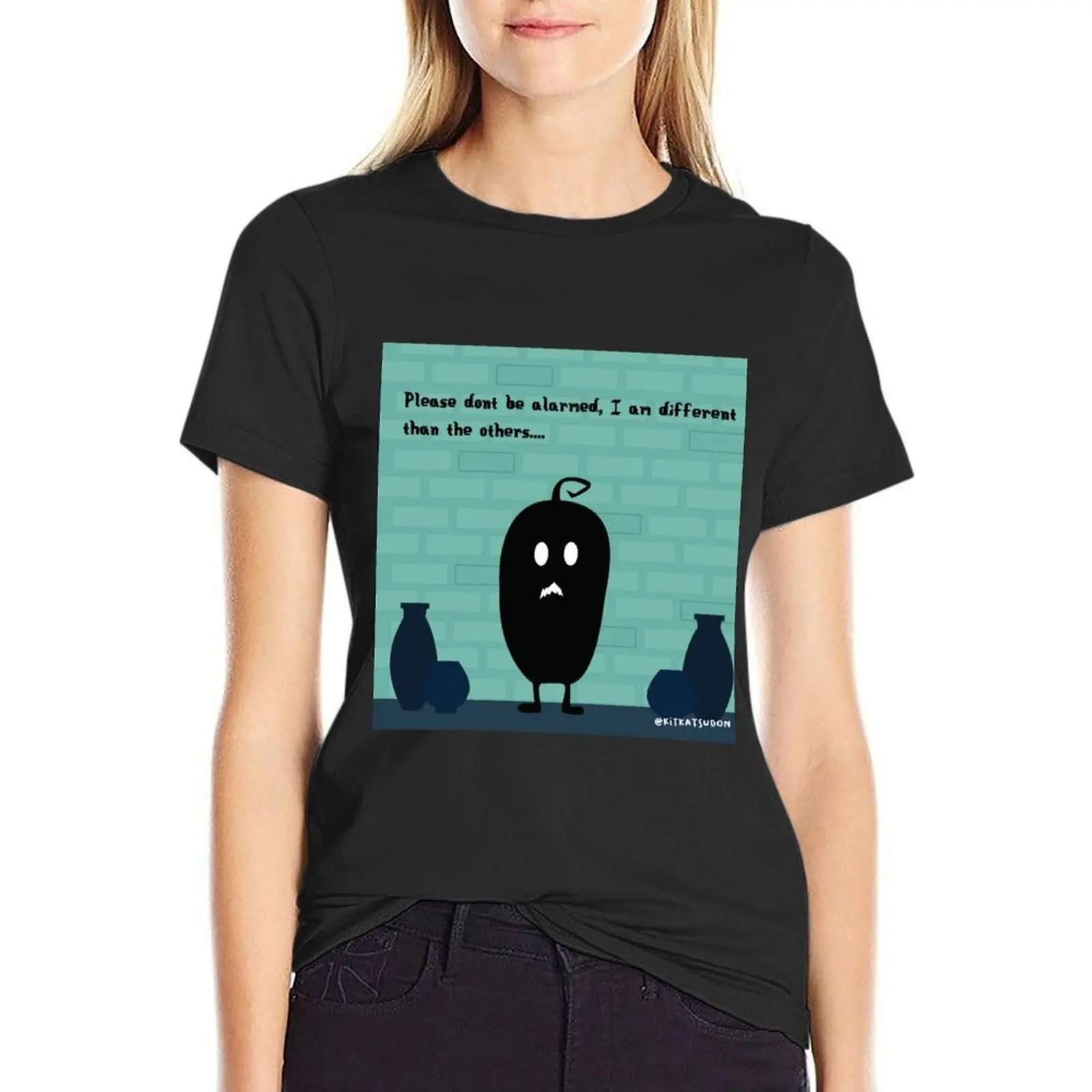 

Stardew Valley Krobus - Sewers T-Shirt summer top anime cute tops summer clothes t shirts for Womens