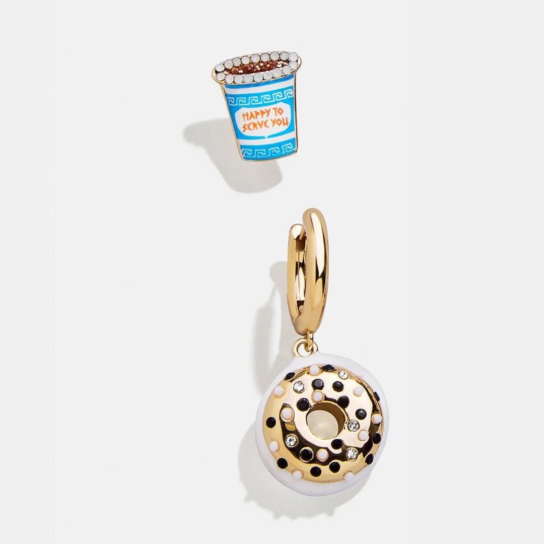 Food-Shaped Dangle Earrings, 14K Gold Plated