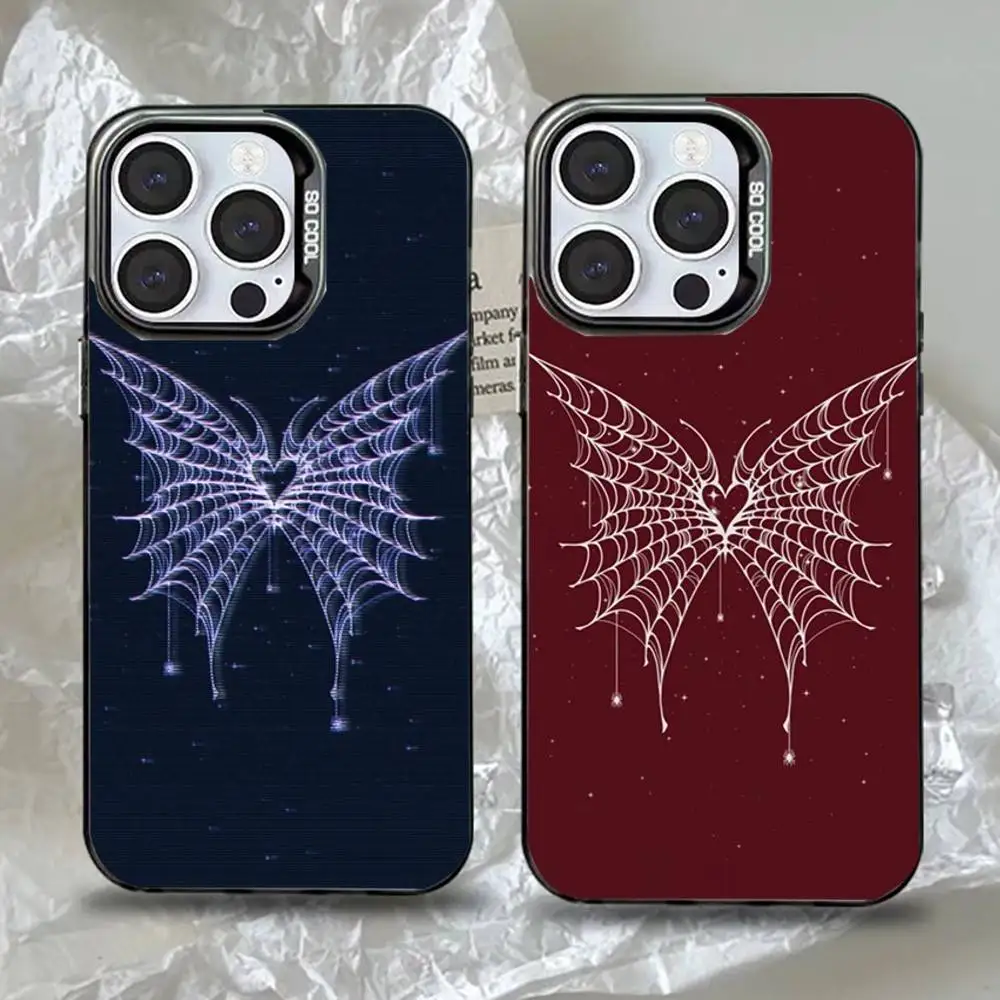 

Cool Spider Web Phone Case For iPhone 16,15,14,13,12,11,Pro,Max,Plus,Mini,XS,SE Anti Fall Black Matte Hard Bumper