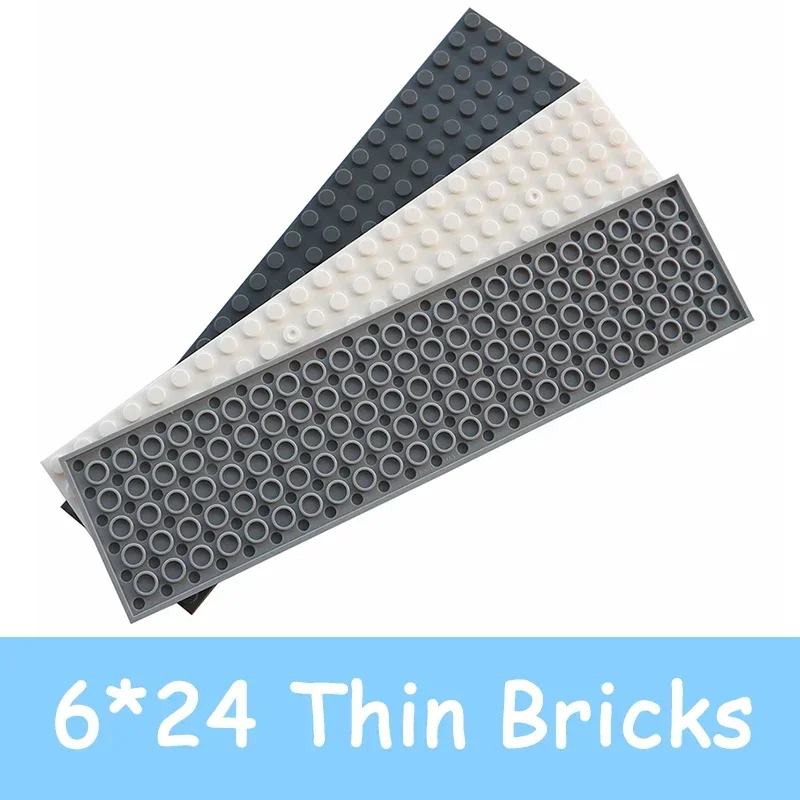 

2PCS Size 6x24 Dot Plate MOC Assemble Particles DIY Building Blocks 6*24 Figures Bricks Educational Creative Toy for Kid 3026
