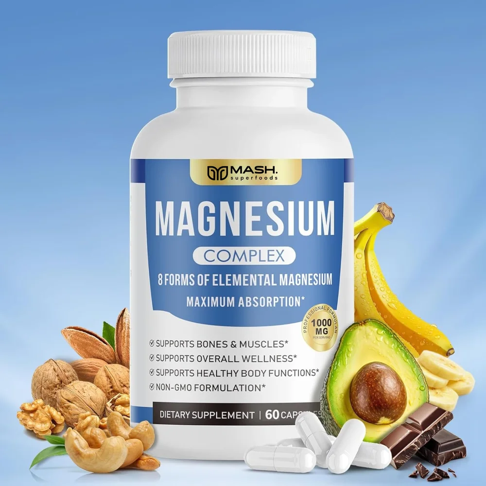 Magnesium Complex Capsules - Muscle and Cardiovascular Health Supplement, Sleep, Stress and Anxiety Formula