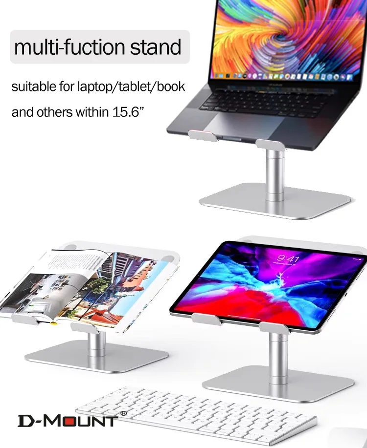 D-MOUNT LT02 aluminum multi-function laptop desk stand within 15.6