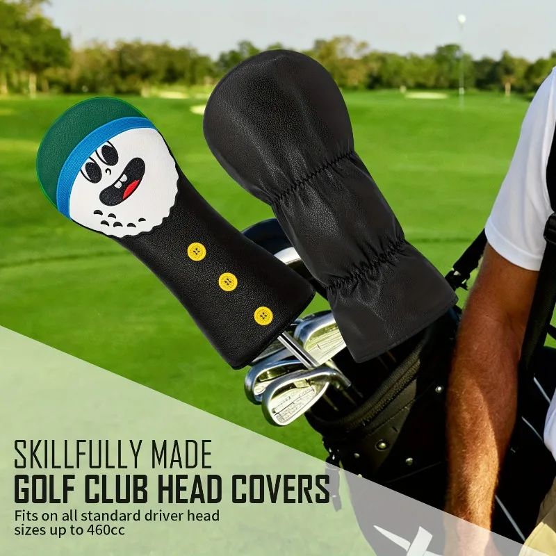 Couvre-tête de club de golf de style Bean Ball Design, couvre-tête de golf – Convient aux amateurs de plein air masculins et féminins, durable
