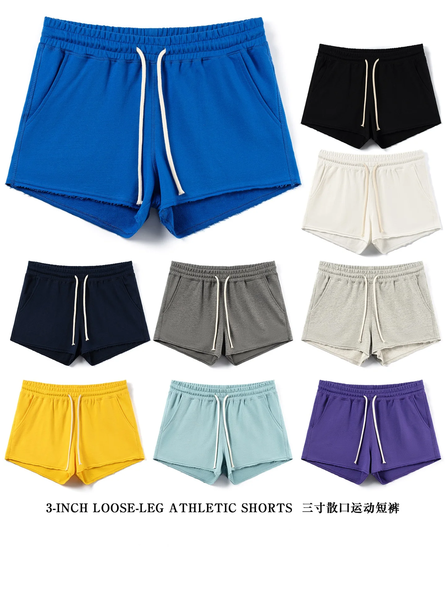 

Plus Size Men's Cotton Shorts 3-Inch Inseam, Loose Fit Home Lounge Pants, Big and Tall Unisex Casual Athletic Shorts for Summer