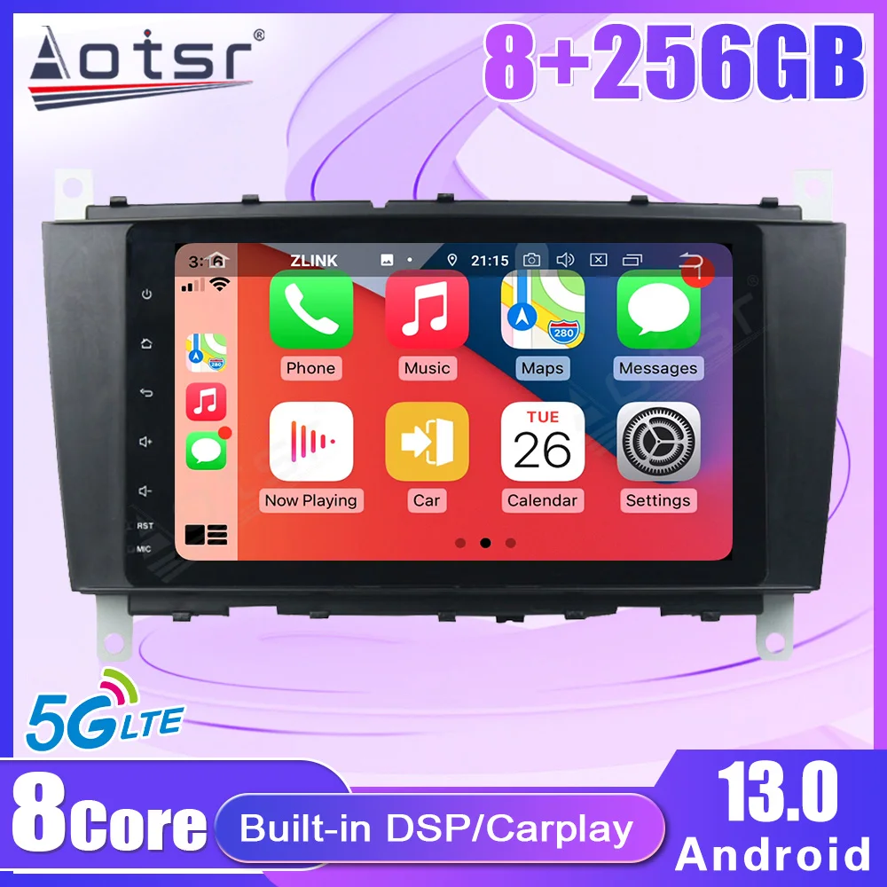 8 core For  Benz C-Class Android 13 Wireless CarPlay GPS Car Intelligent Multimedia Player Navigation Auto Wireless Radio Stereo